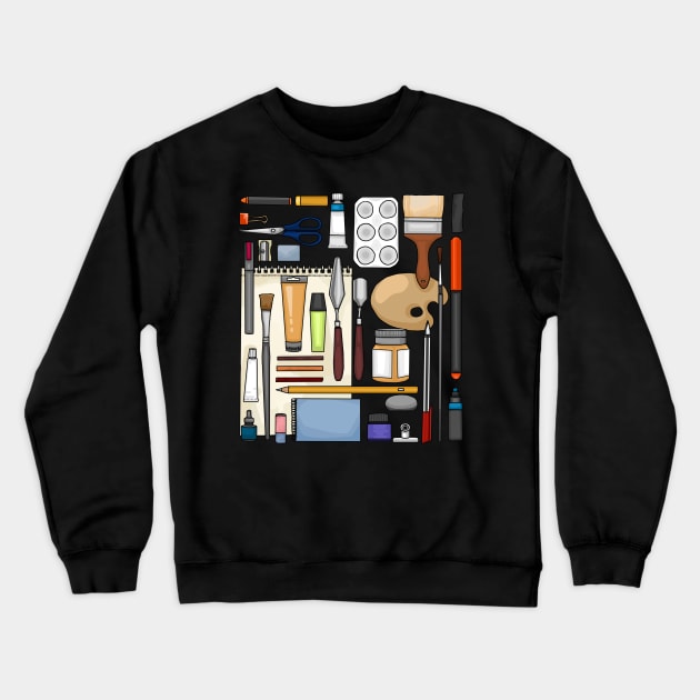 Art supplies for everyone Crewneck Sweatshirt by HighFives555